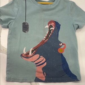 Blue Short Sleeve Tee with Whimsical Graphic